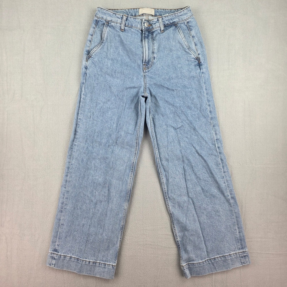 Everlane The Wide Leg Jean Womens 29 Regular Blue High Rise Stretch Denim Denim